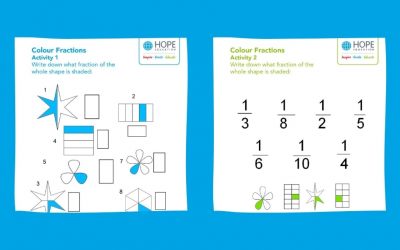 Colour and shading fractions worksheet