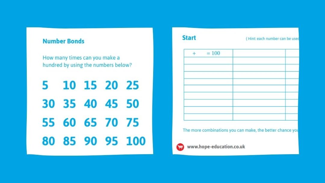 Number bonds to 100: A worksheet