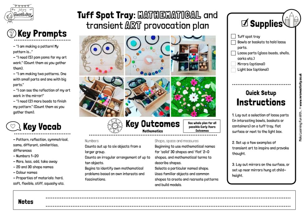 Child led learning Tuff spot tray ideas for early years Hope Blog