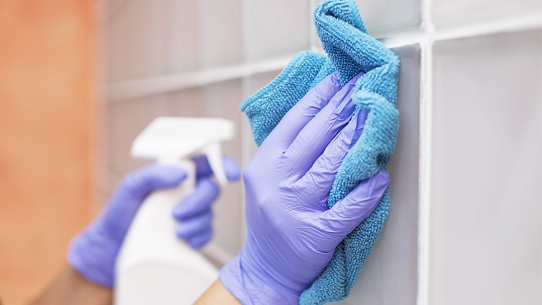 Using antimicrobial to clean school walls
