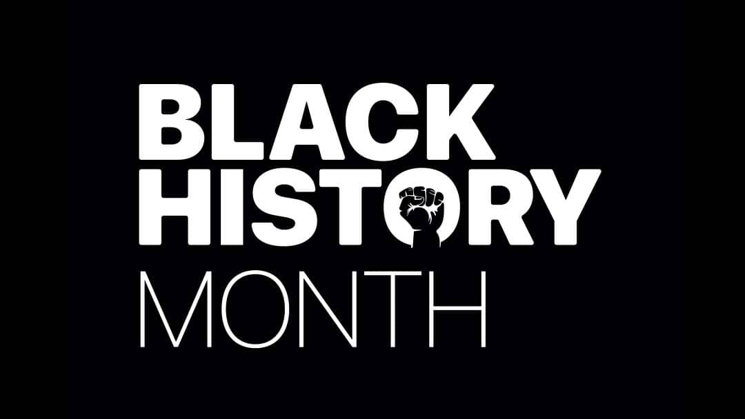 Black History Month logo on black background