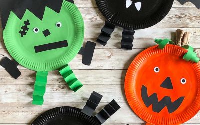 Halloween crafts: Spooky character paper plates