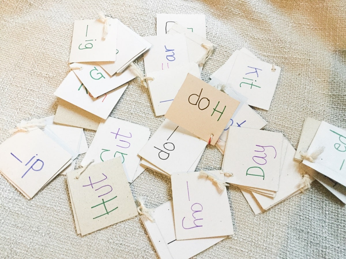 Collection of phonics flash cards