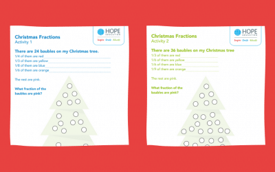 Christmas tree fractions: A festive maths worksheet