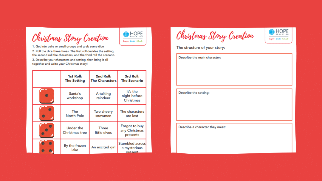 Christmas story creation: A festive English worksheet