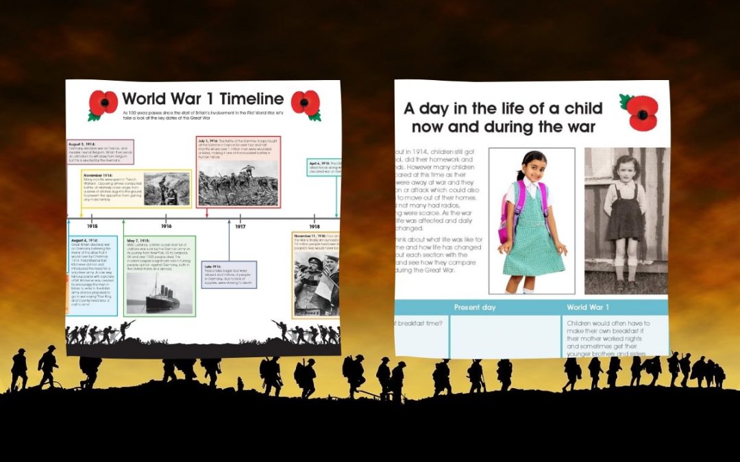 World War 1 lesson resources and activities: A timeline, key figures and life then and now