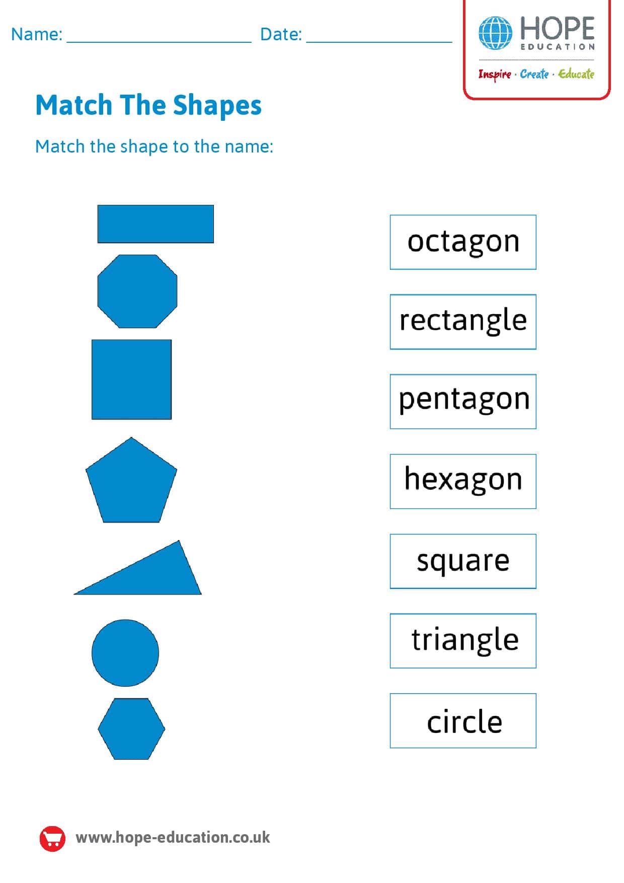 what are the names of 2d shapes