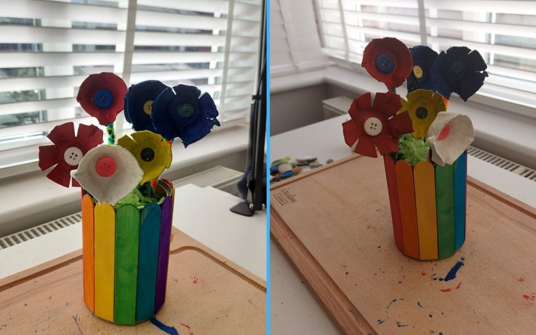 Craft: How to make simple egg carton flowers