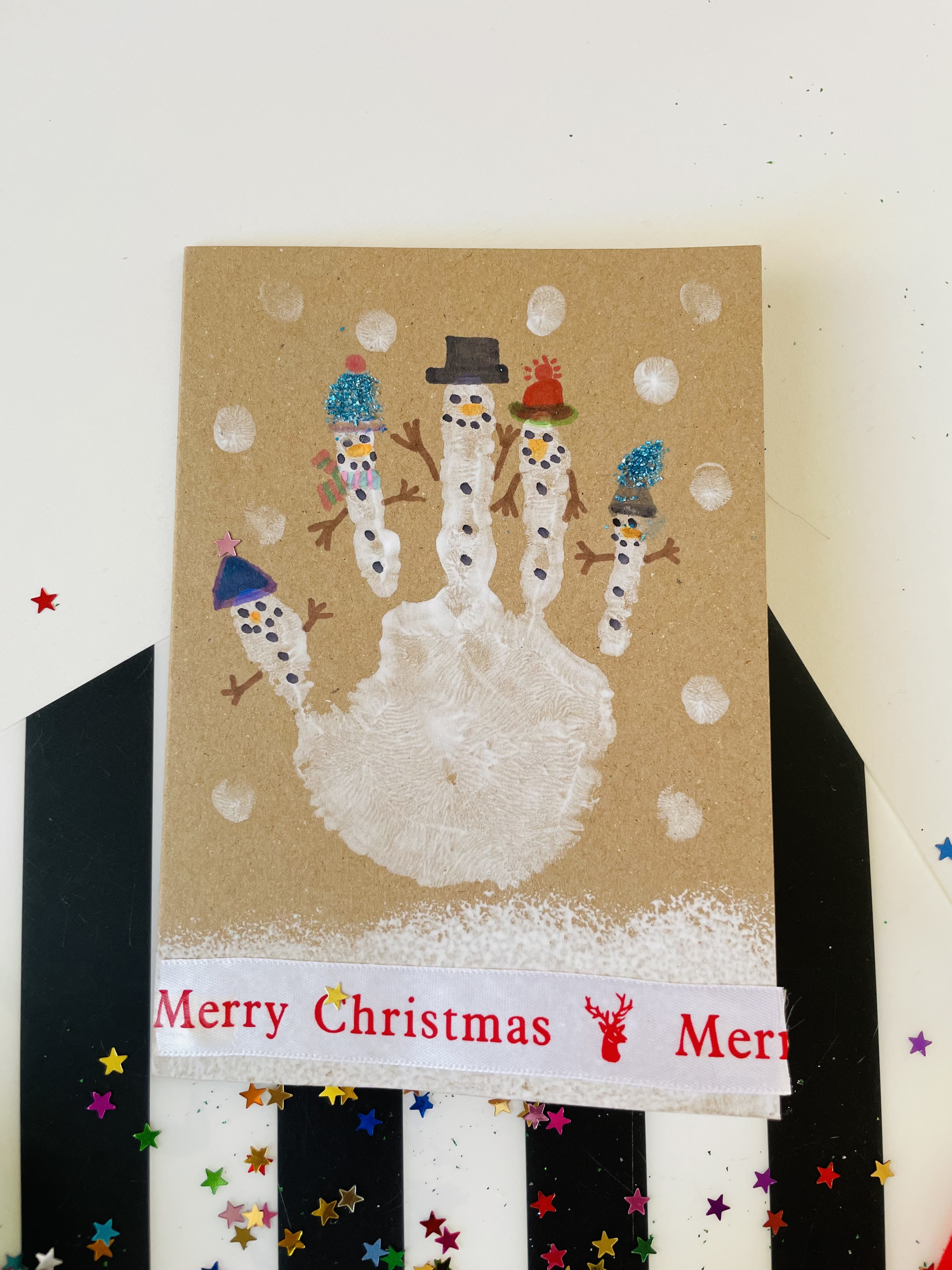 Handprint christmas deals cards