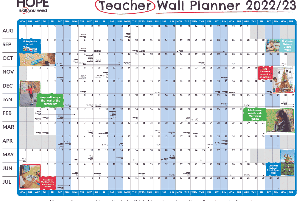 Free download: Academic year activity wall planner 2022/23