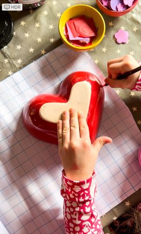 Valentine's day crafts for your class- drawing on sticky back plastic