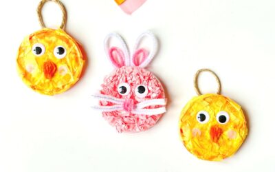 Easter Crafting – Recycled Lid Decorations