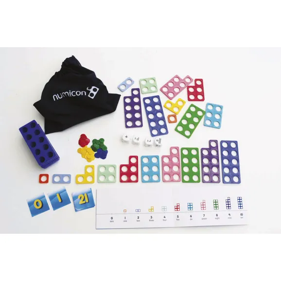 Child using Numicon shapes for activities- Numicon activities