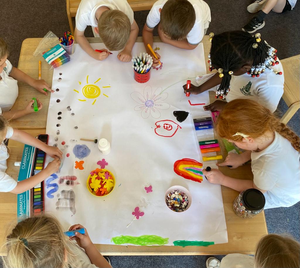 Children's Art Week activities- children painting together