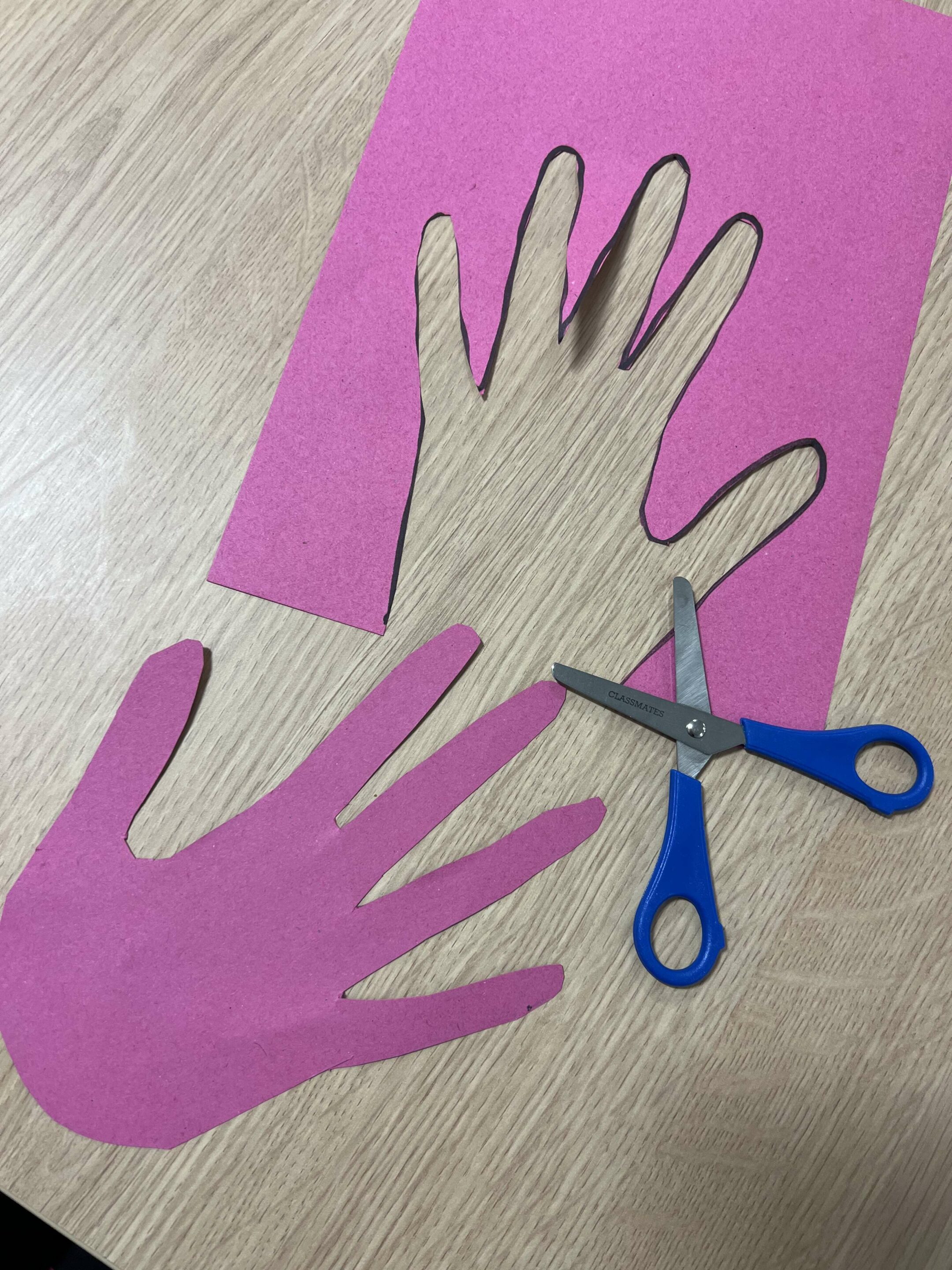 Cut out of traced handprint