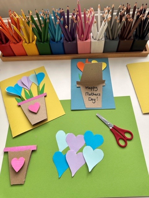 six coloured hearts cut out