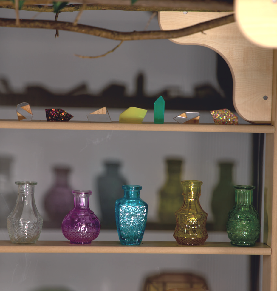 Coloured Detailed Glass Bottles