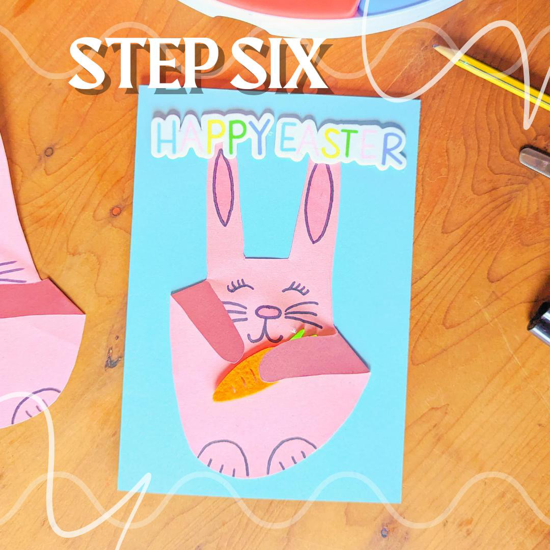 Easter bunny hand print card