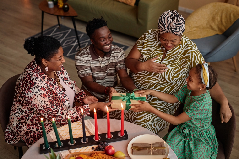 Family celebrating Kwanzaa